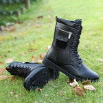 MEN'S STYLISH LACE-UP MID-CALF COMBAT BOOTS 98031417S