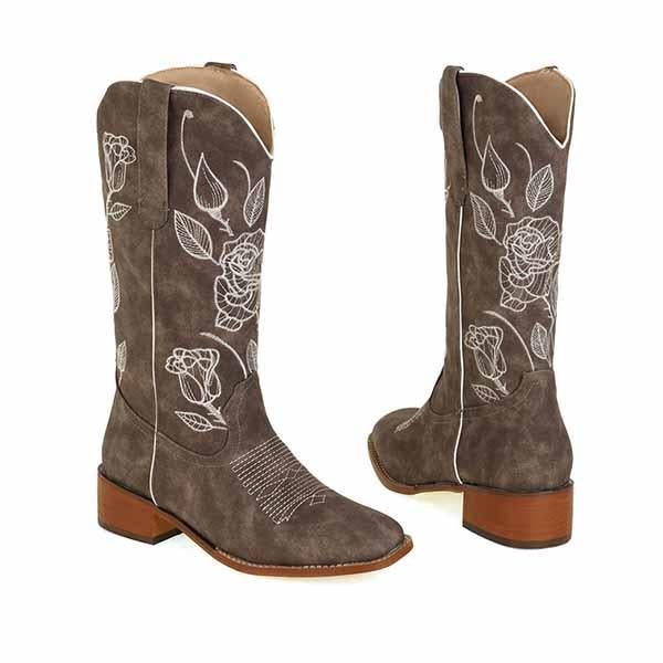 MEN'S RETRO EMBROIDERED WESTERN COWBOY BOOTS 47449126YL