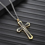 MEN'S TITANIUM STEEL CASUAL CROSS NECKLACE 31311820YL