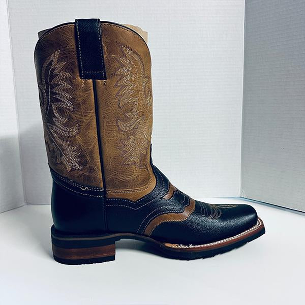 MEN'S ROMAN SQUARE TOE STITCHING RETRO WESTERN BOOTS 67072837S