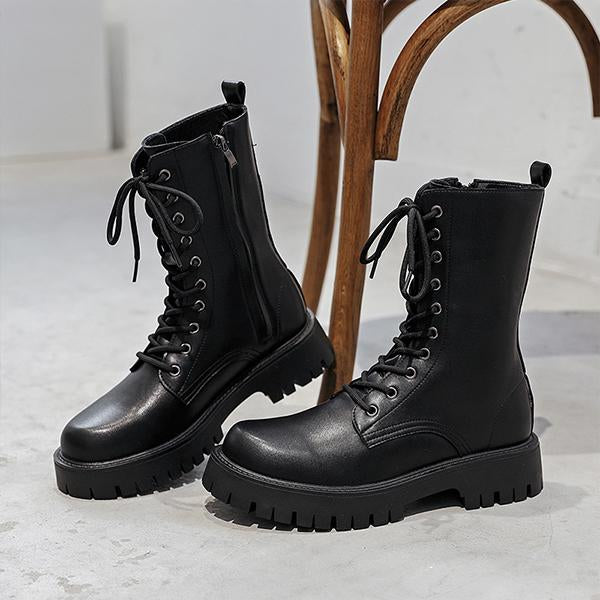 MEN'S HEIGHT-INCREASING THICK-SOLED LACE-UP BOOTS 64090818S