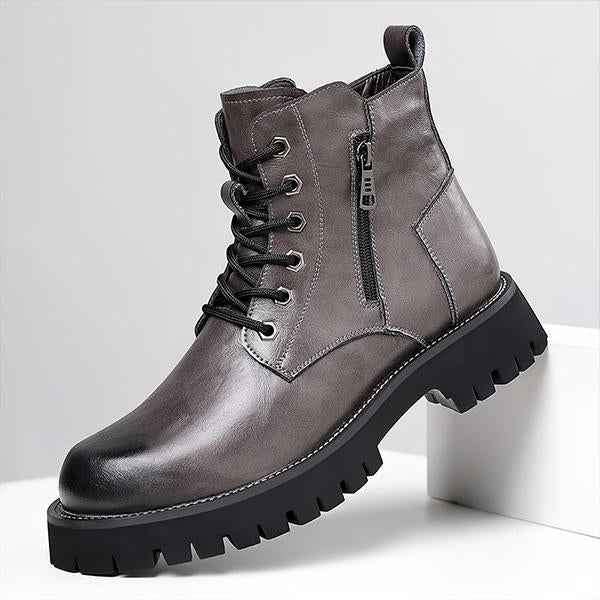 MEN'S FASHION SIDE ZIPPER HIGH TOP LACE UP BOOTS 05593128S