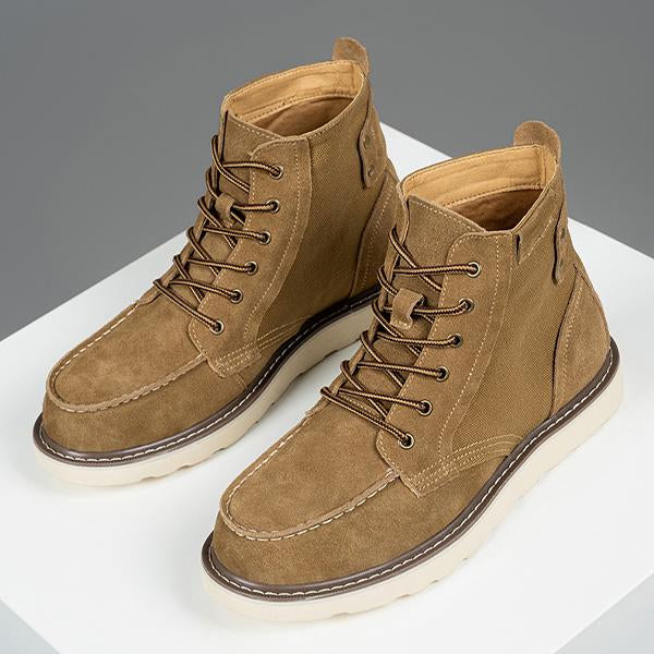 MEN'S SOLID COLOR CASUAL LACE UP BOOTS 24892449YL