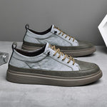 MEN'S STYLISH CASUAL LACE-UP LEATHER SNEAKERS 63440216S