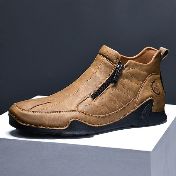 MEN'S SIDE ZIPPER OUTDOOR CASUAL LEATHER BOOTS 52590528YL