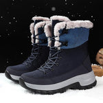 MEN WATERPROOF  FAUX FUR INSULATED WARM LINED NON SLIP HIKING BOOTS 09684620YL