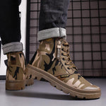 MEN'S SIDE ZIPPER OUTDOOR ANTI-SLIP LACE UP BOOTS 36260293S