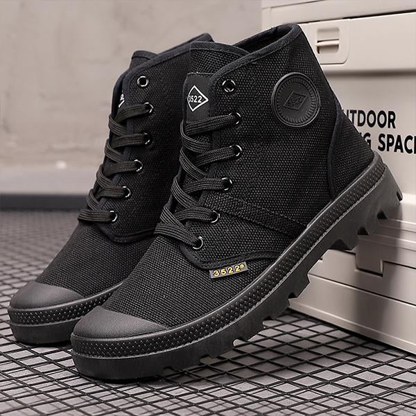 MEN'S RETRO HIGH TOP LACE UP CANVAS SHOES 97234868S