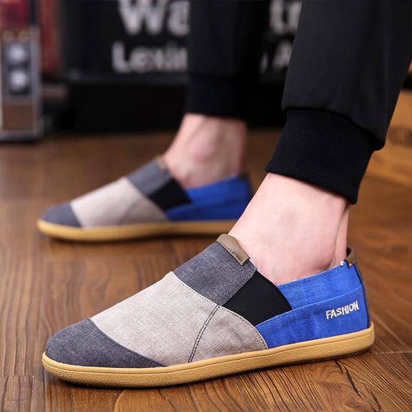 MEN'S WASHED DENIM COLORBLOCK CASUAL SHOES 81762635S