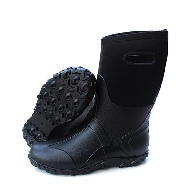 MEN'S RAIN BOOTS BLACK WATERPROOF MID CALF LIGHTWEIGHT BOOTIES FASHION OUT WORK COMFORTABLE GARDEN SHOES 46129247YL