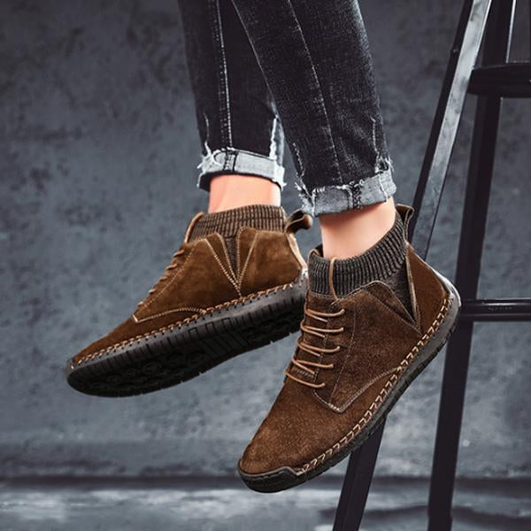 MEN'S CASUAL HAND-STITCHED ANKLE BOOTS 16230619S