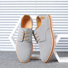 MEN'S LACE UP FLAT HEELED CANVAS FORMAL SHOES 27773363YL