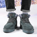 MEN'S CASUAL SUEDE RUBBER SOLE LACE UP SNOW BOOTS 65561595S