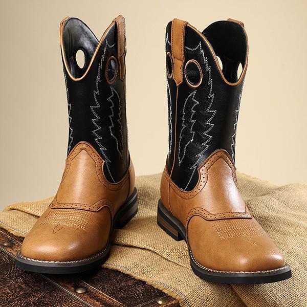 MEN'S RETRO EMBROIDERED STITCHING WESTERN BOOTS 12254712S