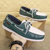 MEN'S CASUAL LACE-UP CONTRAST COLOR BOAT SHOES 65161175S