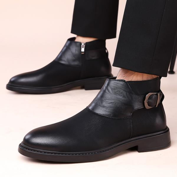 MEN'S CASUAL RETRO BELT BUCKLE BOOTIES 43610906S