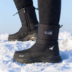 MEN'S BLACK OUTDOOR WATERPROOF COMFORTABLE FAUX FUR BOOTS 26348805YL