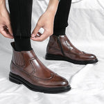 MEN’S BUSINESS CASUAL BROGUE ANKLE BOOTS 93281558S