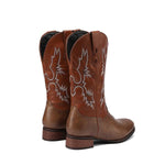 MEN'S RETRO EMBROIDERED SQUARE TOE RETRO COWBOY BOOTS 87377955YL