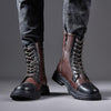 MEN'S CASUAL PATCHWORK ZIP-UP MOTORCYCLE BOOTS 32732082S