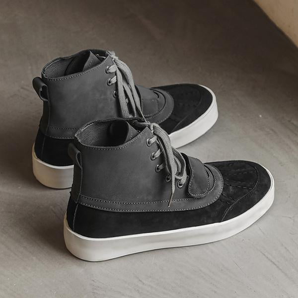 MEN'S HIGH-TOP SUEDE PATCHWORK CASUAL SNEAKERS 13790406S