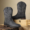 MEN'S SOLID COLOR EMBROIDERED COWBOY BOOTS 23229455YL