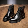 MEN'S VINTAGE STONE PATTERN LACE-UP BOOTS 90316758S