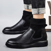 MEN'S CASUAL SLIP-ON KNITTED PATCHWORK ANKLE BOOTS 11344830S