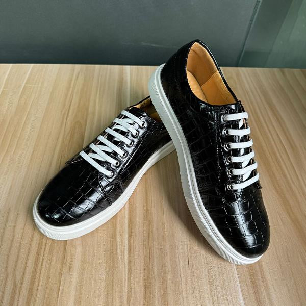 MEN'S STONE PATTERN LACE-UP CASUAL SNEAKERS 29660281S