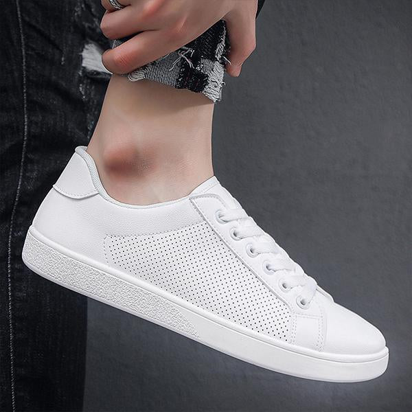 MEN'S BREATHABLE ALL-MATCH WHITE CASUAL SHOES 96714352S