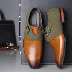 MEN'S STYLISH COLORBLOCK BELT BUCKLE DRESS SHOES 94435109S