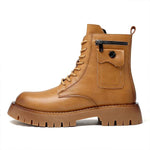 MEN'S CASUAL THICK-SOLED LACE-UP POCKET BOOTS 29655135S