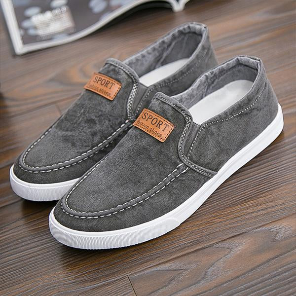 MEN'S RETRO NON-SLIP SLIP-ON CANVAS SHOES 46569144S