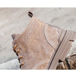 MEN'S SOLID COLOR LACE UP RETRO BOOTS 16264163YL