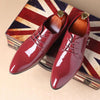 MEN'S POINTED TOE LACE-UP SHINY LEATHER SHOES 84489087S