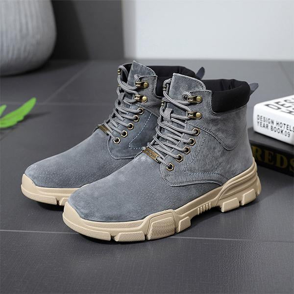 MEN'S CASUAL SUEDE THICK-SOLED LACE-UP BOOTS 45257770S