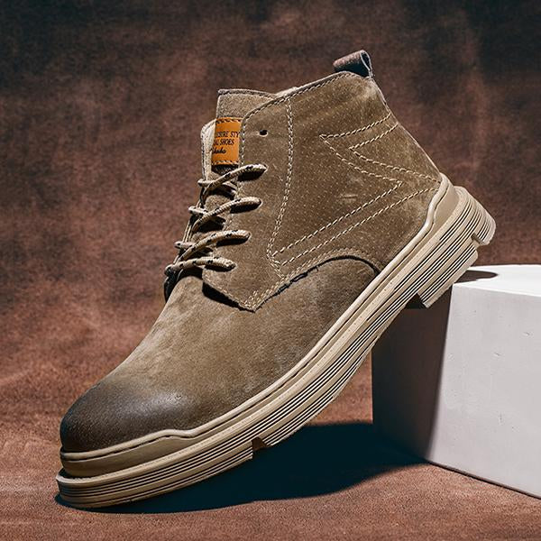 MEN'S LACE-UP CASUAL RETRO WORK STYLE BOOTS 84014659S