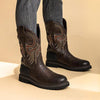 MEN'S RETRO TEXTURED ROUND TOE WESTERN BOOTS 38618275S