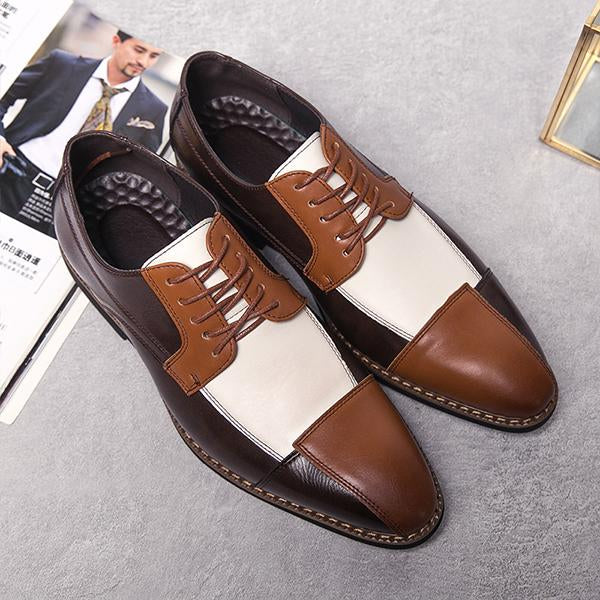 MEN'S CONTRASTING LACE-UP WEDDING SHOES 34793288S