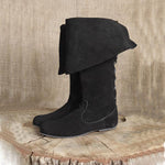 MEN'S RETRO PIRATE SUEDE BACK LACE UP CUFF BOOTS 21053754S