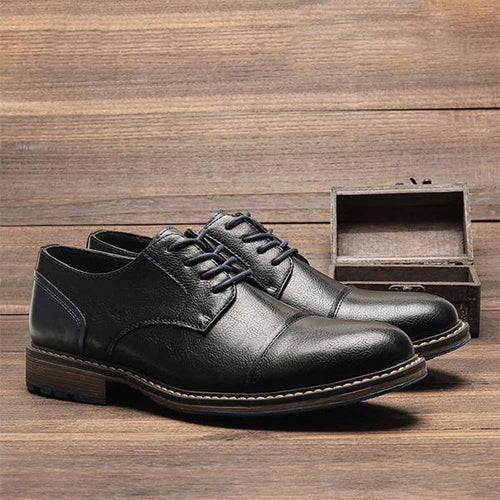 MEN'S RETRO LACE UP FORMAL LEATHER SHOES 60444988YL