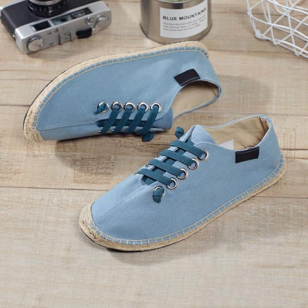 MEN'S CASUAL ESPADRILLE HAND-SEWN CANVAS SHOES 76627082S