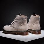 MEN'S RETRO RUBBER SOLE WEAR-RESISTANT LACE-UP BOOTS 70436186S