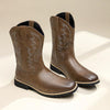 MEN'S CASUAL EMBROIDERED SQUARE TOE RIDER BOOTS 04487863S