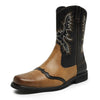 MEN'S SQUARE TOE SIDE ZIPPER RETRO WESTERN EMBROIDERY BOOTS 90513558YL