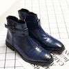 MEN'S FASHION CROCODILE PATTERN SIDE ZIPPER ANKLE BOOTS 75259248S