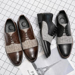 MEN'S CASUAL FASHION STITCHED BROGUE LEATHER SHOES 39700643S