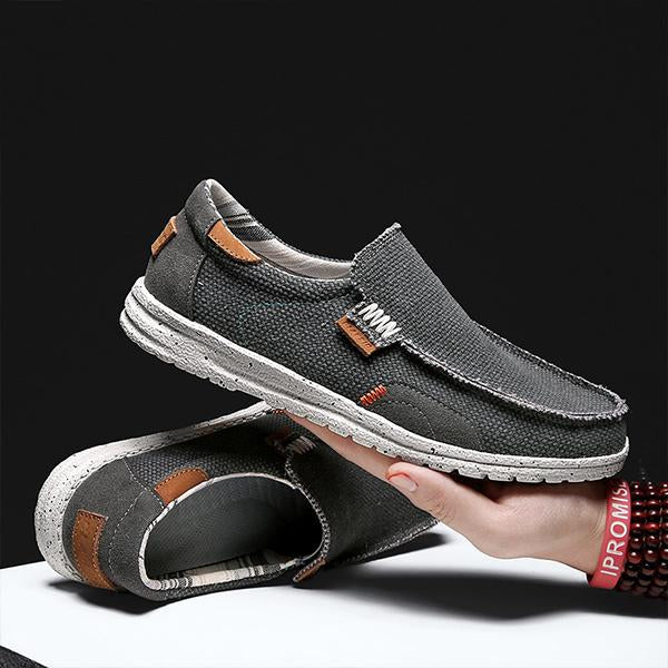 MEN'S CASUAL BREATHABLE SLIP-ON CANVAS SHOES 04386164S