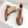 MEN'S CASUAL CONTRAST COLOR LACE-UP WORK STYLE BOOTS 20972198S