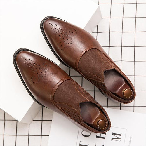 MEN'S BROGUE CARVED BUSINESS CASUAL DRESS SHOES 68964254S